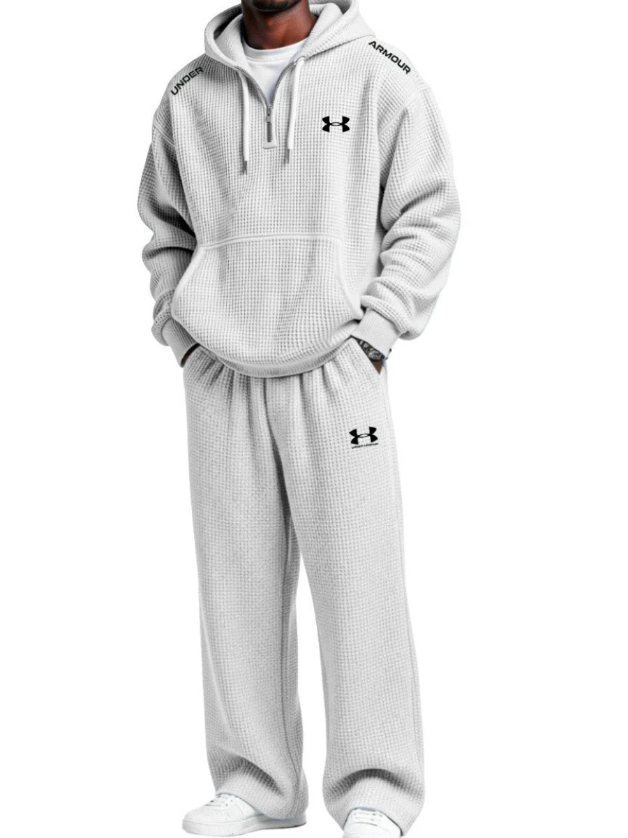 Waffle-Knit Performance Hoodie Jogger Set - Clearance Sale