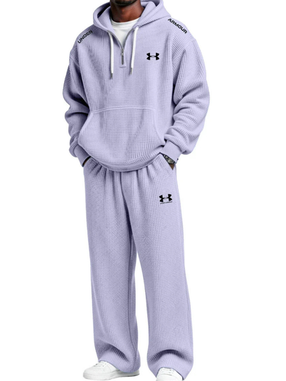 Waffle-Knit Performance Hoodie Jogger Set - Clearance Sale